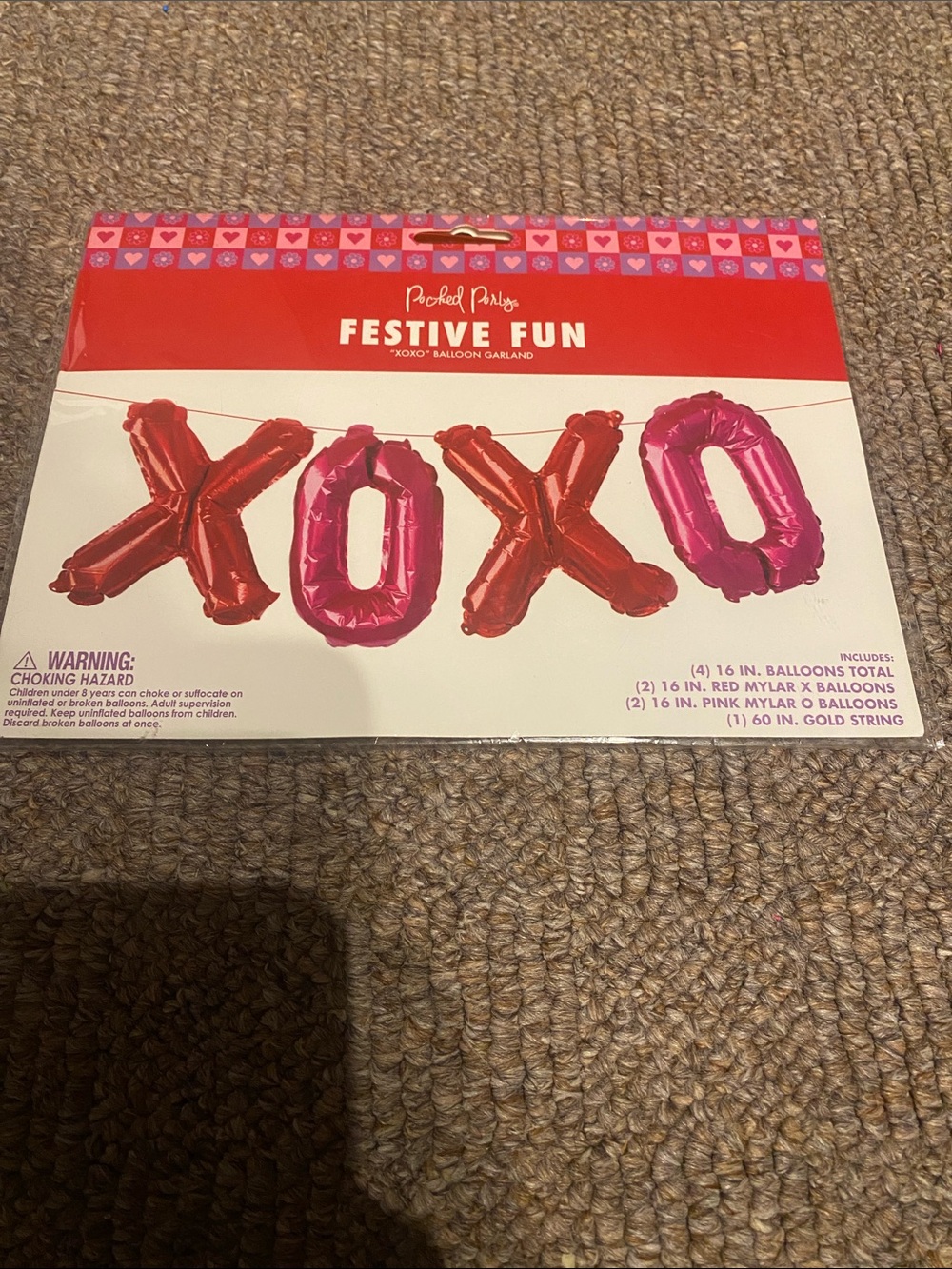 XOXO Balloon Garland - Pink and Red